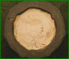 Grueby Pottery impressed circular mark & artist's cypher.